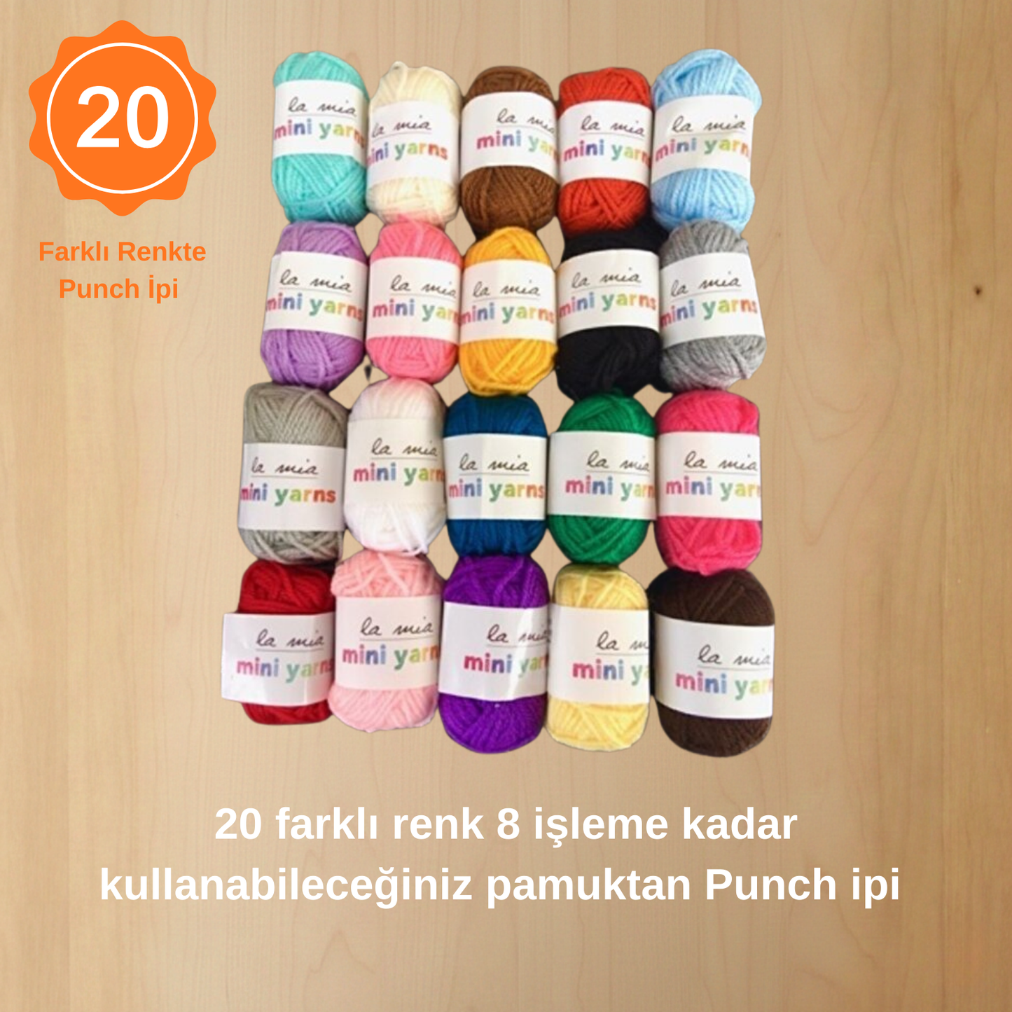 36 Parça Punch Nakış Seti Kahve Tonları