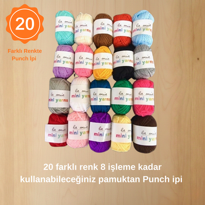 36 Parça Punch Nakış Seti Kahve Tonları