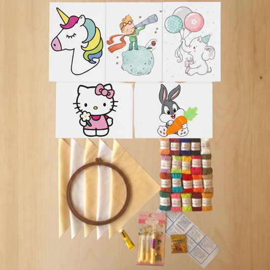 36 Parça Punch Nakış Seti Çizgi Karakterler