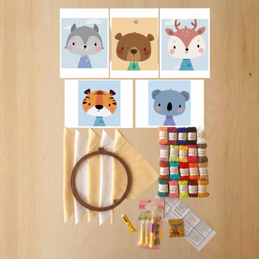 36 Parça Punch Nakış Seti Hayvan Figürleri