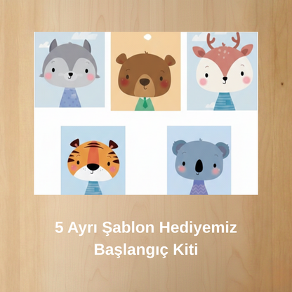 36 Parça Punch Nakış Seti Hayvan Figürleri